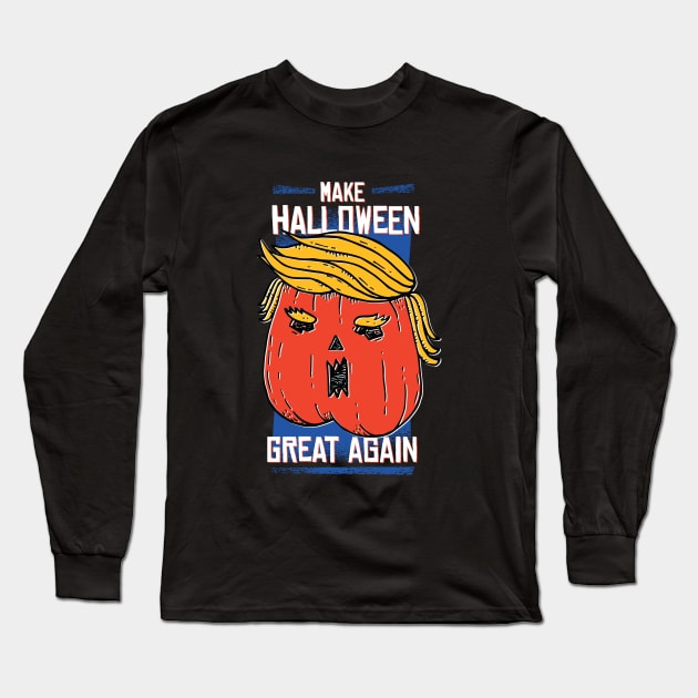 Trump Halloween Pumpkin Long Sleeve T-Shirt by LR_Collections
